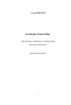 Le moi pur et l'acte d'etre