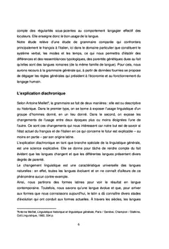 Etude comparative, diachronique et synchronique
