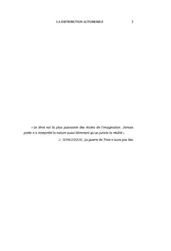 La distribution automobile: etude juridique