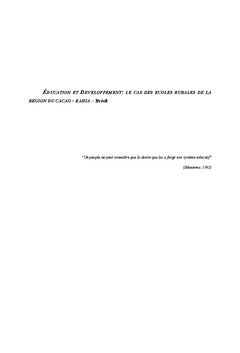Education et developpement