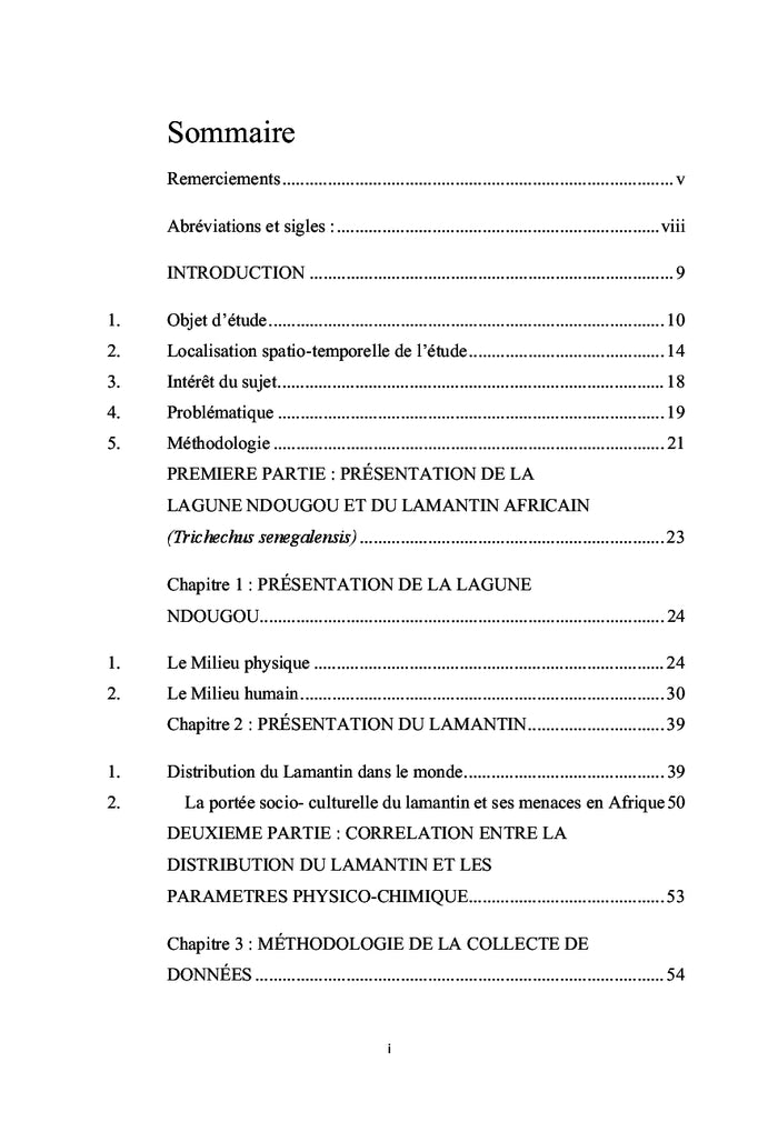 Le lamantin dans la Lagune Ndougou, un bio-indicateur du milieu ?