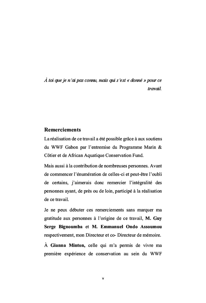 Le lamantin dans la Lagune Ndougou, un bio-indicateur du milieu ?