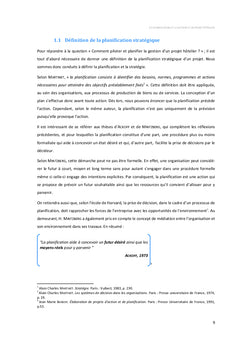 La planification et la gestion d'un projet hôtelier