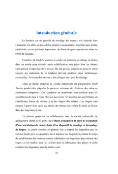 Etude, conception et suivi de réalisation d'une installation de coulée