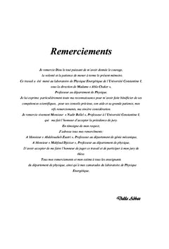 Optimisation des parametrès de Fonctionnement d'un PSD