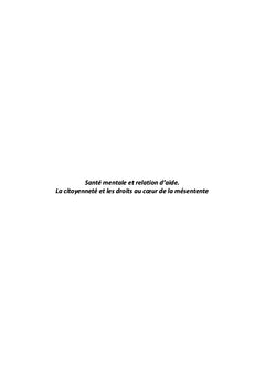 Mesentente autour des droits et de la citoyennete en sante mentale