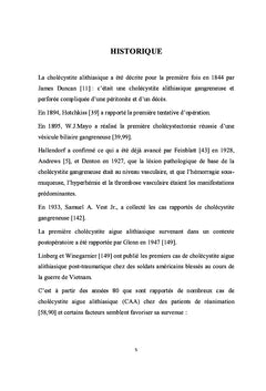 La cholecystite gangreneuse alithiasique postoperatoire