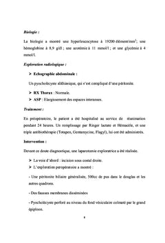 La cholecystite gangreneuse alithiasique postoperatoire