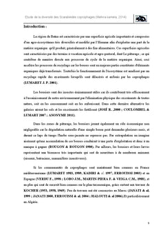 La diversité des Scarabéidés coprophages en Algérie