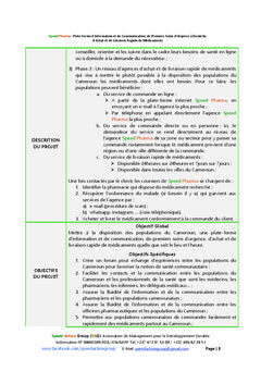 Le projet SPeeD PHARMA face aux cas d'urgences sanitaires au Cameroun