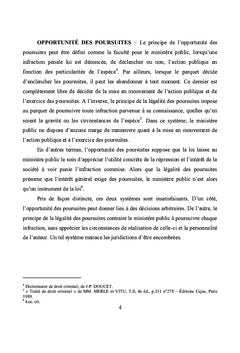 L'application moderne du principe de l'opportunite des poursuites