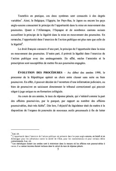 L'application moderne du principe de l'opportunite des poursuites