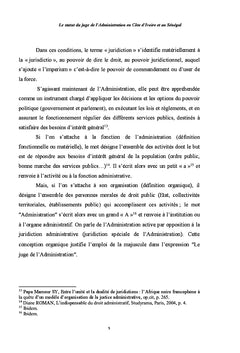 Le statut du juge de l'Administration en cote d'Ivoire et au Senegal