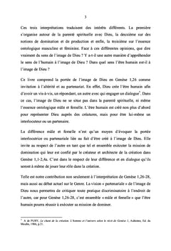 MAle et femelle, il les crea: egalite des Genres en Genese 1,26-28