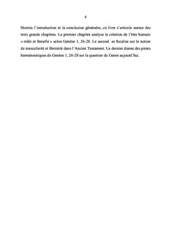MAle et femelle, il les crea: egalite des Genres en Genese 1,26-28