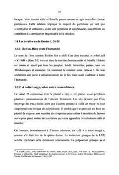 MAle et femelle, il les crea: egalite des Genres en Genese 1,26-28