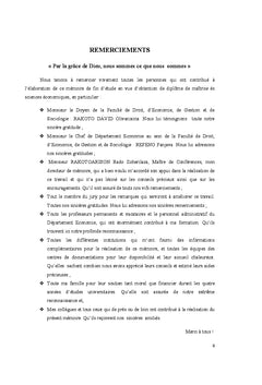 L'emergence du secteur informel urbain: Cas Tananarive