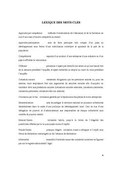 L'emergence du secteur informel urbain: Cas Tananarive