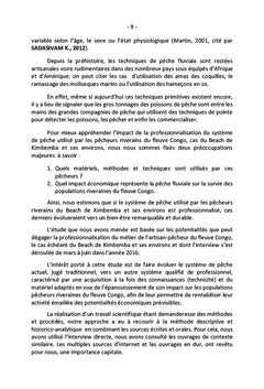 Impact professionnel de la pêche fluviale en République Démocratique du Congo