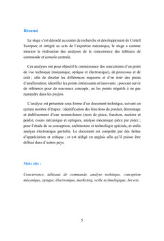 Analyse de la concurrence de Tableaux de Commande et Console Centrale
