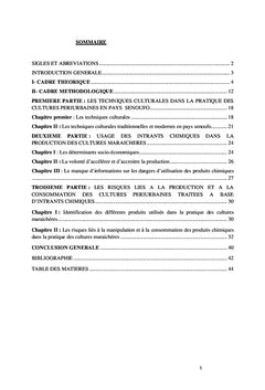 Usage des intrants chimiques