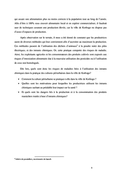 Usage des intrants chimiques