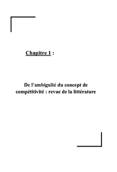 Comprendre la conceptualisation de Competitivite des entreprises
