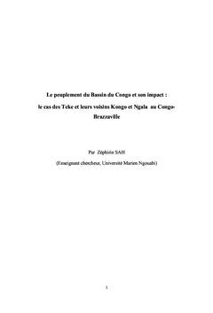 Le peuplement du Bassin du Congo et son impact