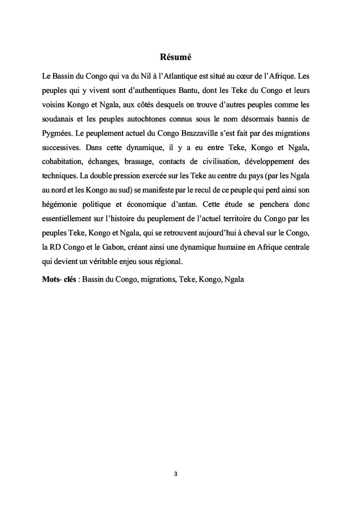 Le peuplement du Bassin du Congo et son impact