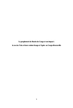 Le peuplement du Bassin du Congo et son impact