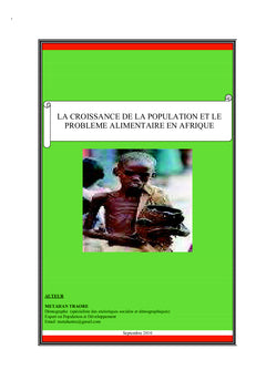 Croissance de la population et les problemes alimentaires en Afrique