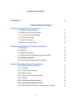 Etude de l'espèce Rosmarinus officinalis L.