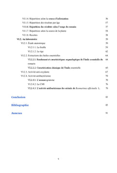 Etude de l'espèce Rosmarinus officinalis L.