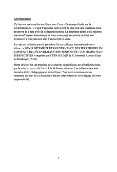 Les enjeux économiques de l'acte trois de la décentralisation: la question du financement