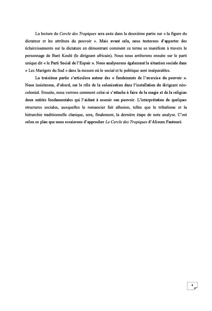 L'Afrique politique dans Le Cercle des Tropiques d'Alioum Fantoure