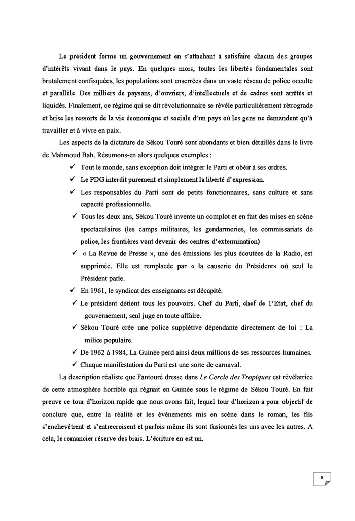 L'Afrique politique dans Le Cercle des Tropiques d'Alioum Fantoure