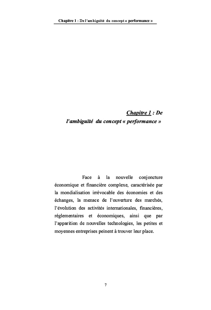 Comprendre la conceptualisation de Performance des entreprises