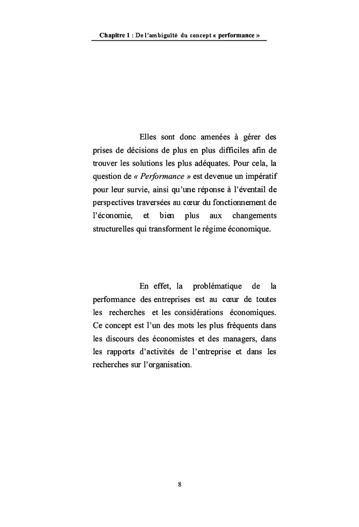 Comprendre la conceptualisation de Performance des entreprises