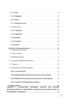 Perceptions et formes d'adaptation au changement climatique