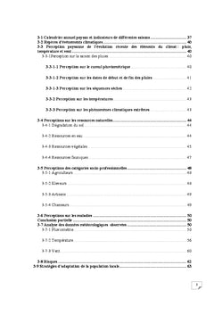 Perceptions et formes d'adaptation au changement climatique