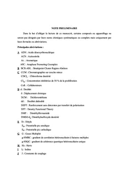 Derives de l'indazole : proprietes physico-chimiques et biologiques