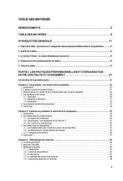 Permanences et changements dans les pratiques professionnelles