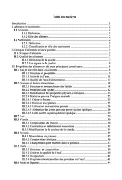 Biochimie, qualité et conservation des aliments