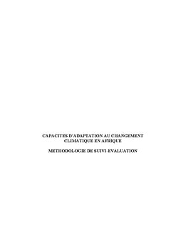 Les capacites d'adaptation au changement climatique