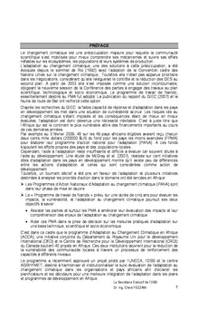 Les capacites d'adaptation au changement climatique
