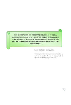Impact des risques du Changement Climatique sur les activites agricoles