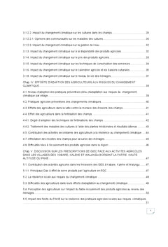 Impact des risques du Changement Climatique sur les activites agricoles