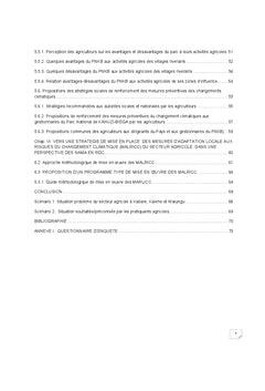Impact des risques du Changement Climatique sur les activites agricoles