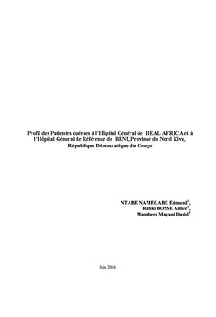 Profil des Patientes operees