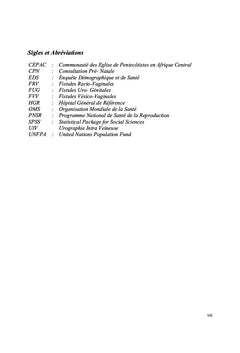 Profil des Patientes operees